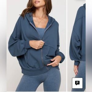 Spiritual Gangster Ibby Oversize Cotton & Modal Zip-Up Hoodie